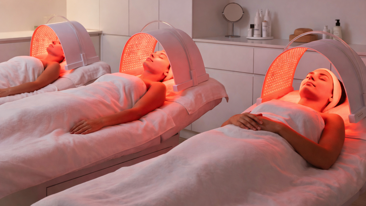 Lumara Illuminate V2 red light therapy panel professional spa treatment multiple units in use