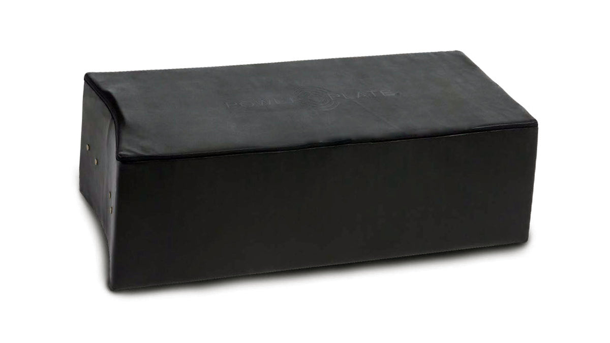 Power Plate Large Support Cushion vibration training accessory with curved end and embossed Power Plate logo