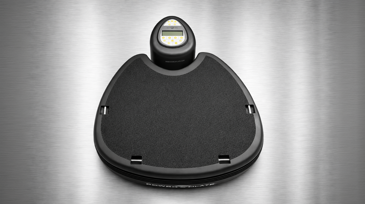 Power Plate pro5 whole body vibration platform top view showing full vibration plate surface