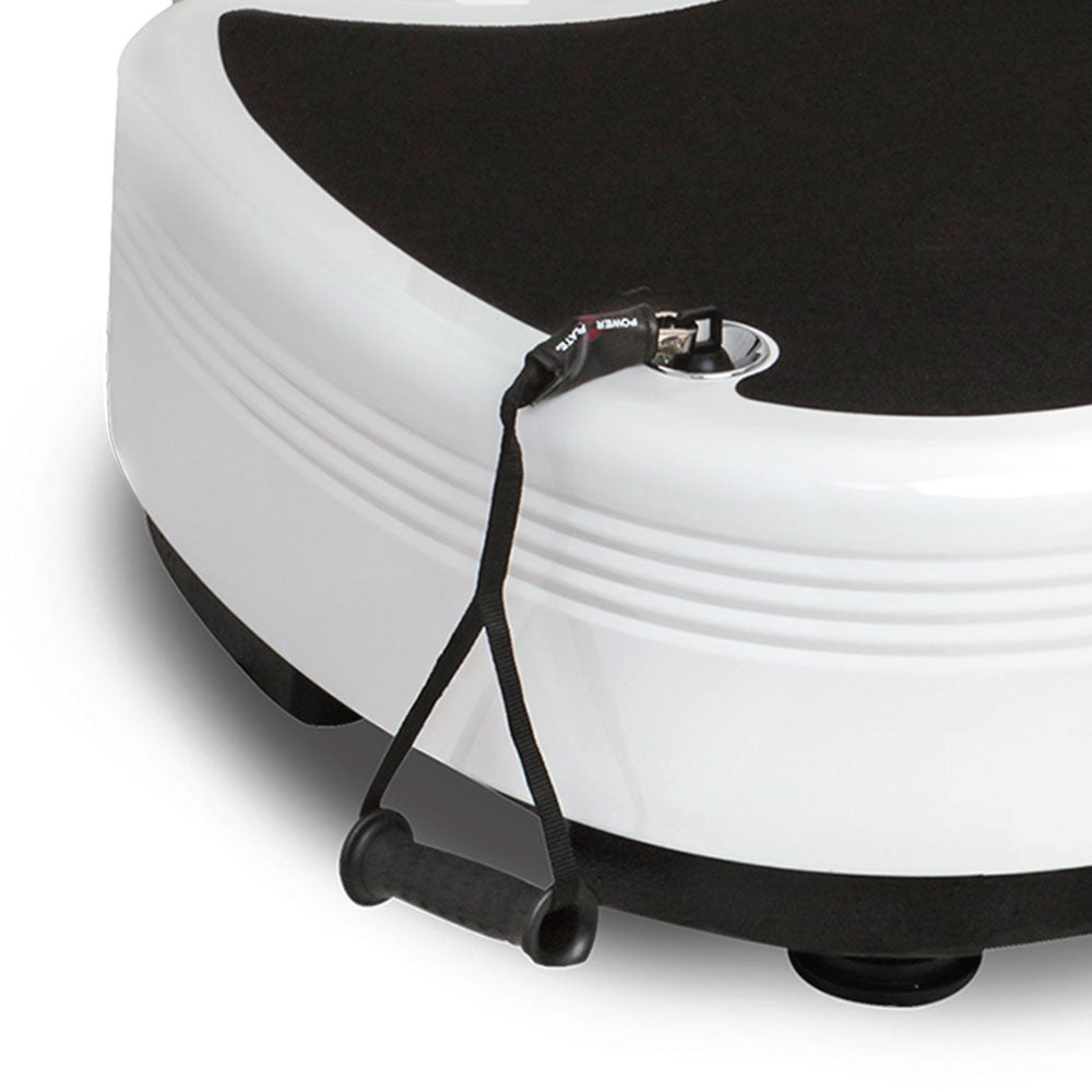 Power Plate pro7HC healthcare vibration platform resistance cable attachment and handle detail for rehabilitation exercises
