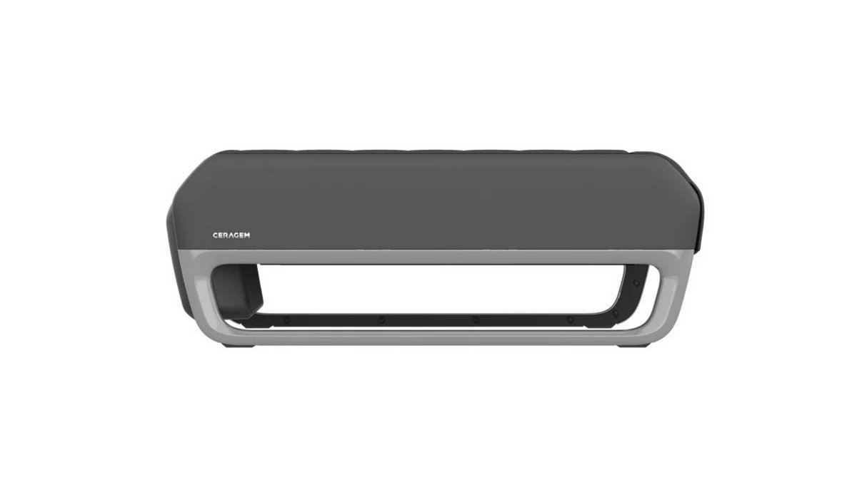 Ceragem Master V7 thermal massage bed front view in closed position highlighting modern low profile design