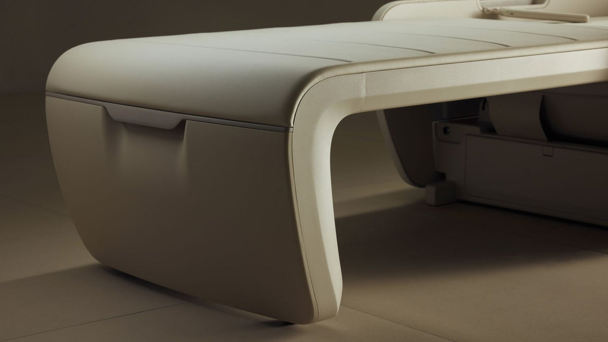 Ceragem Master V9 massage bed lower frame and leg structure highlighting support design and build quality