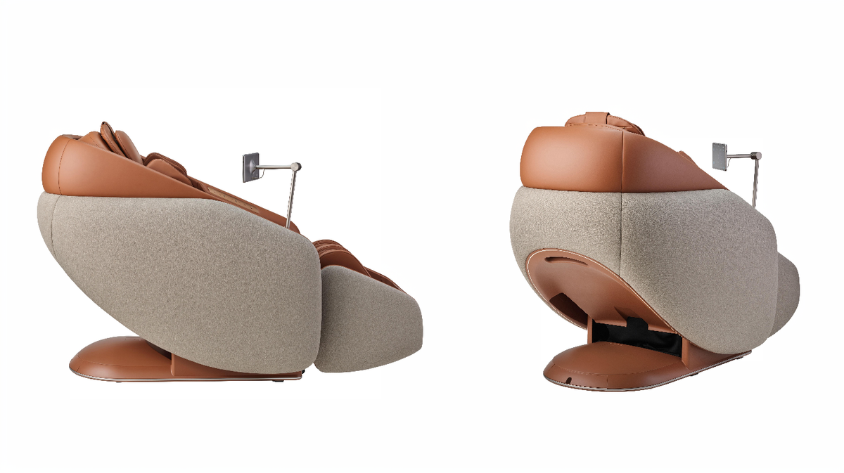 Ceragem Pause M10 massage chair side profile showing zero wall recline positioning and compact space design