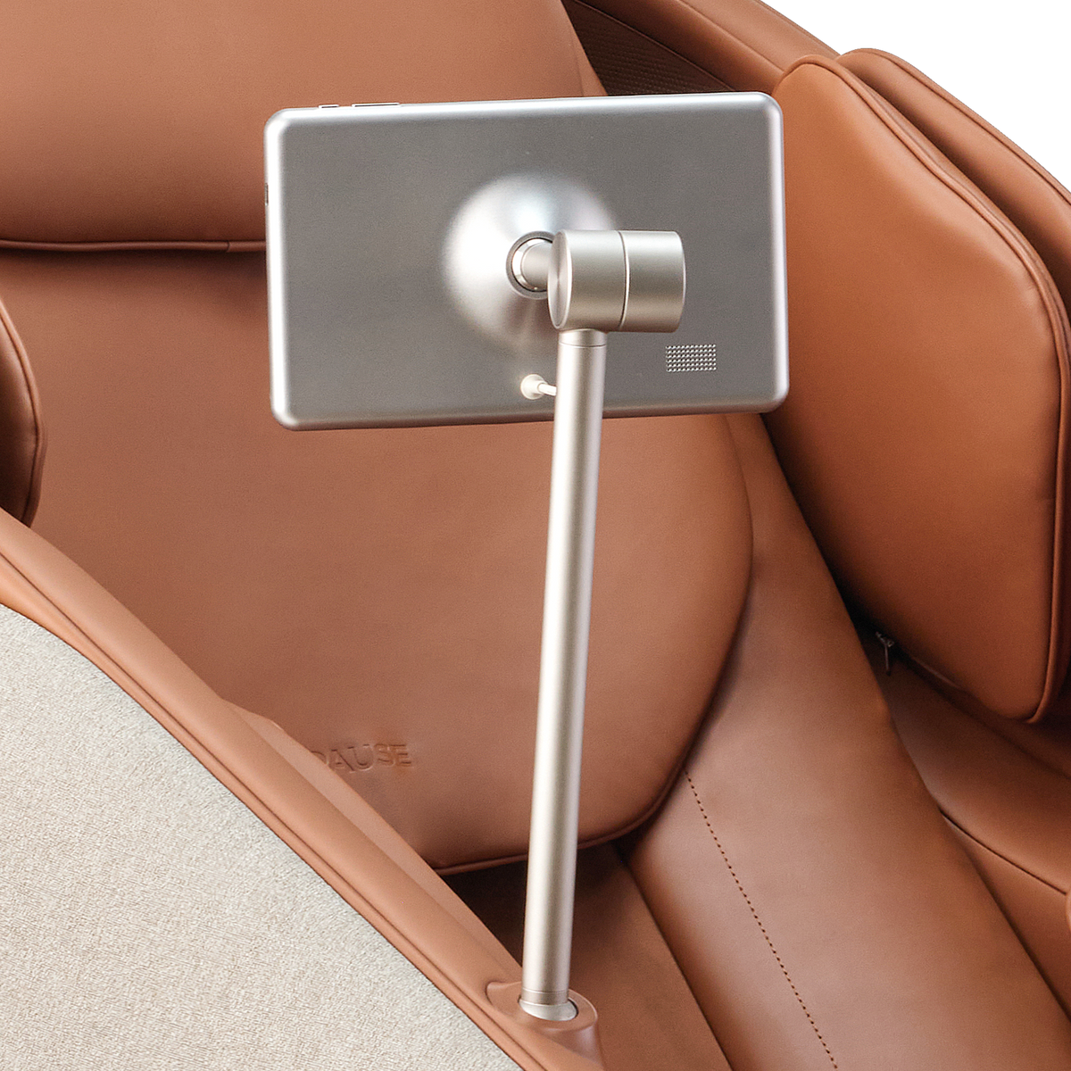 Ceragem Pause M10 massage chair adjustable touchscreen arm detail showing mounted display and control positioning