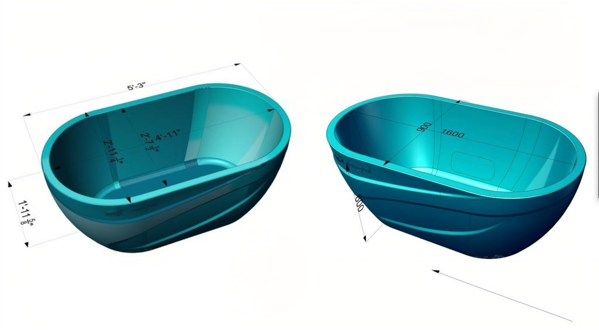 Dreampod ice bath tub dimensions diagram showing size measurements and interior layout for cold plunge system