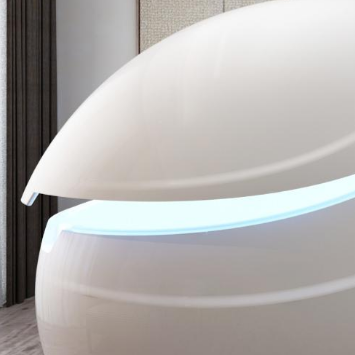 Dreampod Sport Float Pod commercial float tank LED lighting detail on lid seam close-up