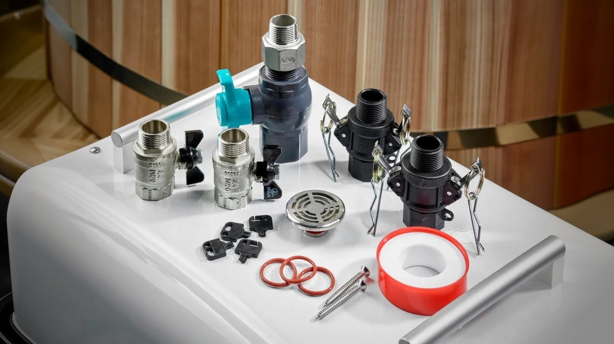 Dynamic Cold Therapy cold plunge barrel connection hardware kit with valves fittings adapters and plumbing components for chiller integration
