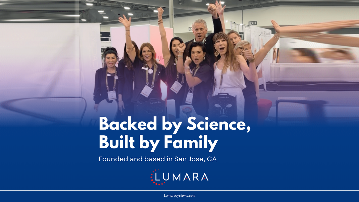 Lumara team at industry event highlighting brand credibility and development of red light therapy devices