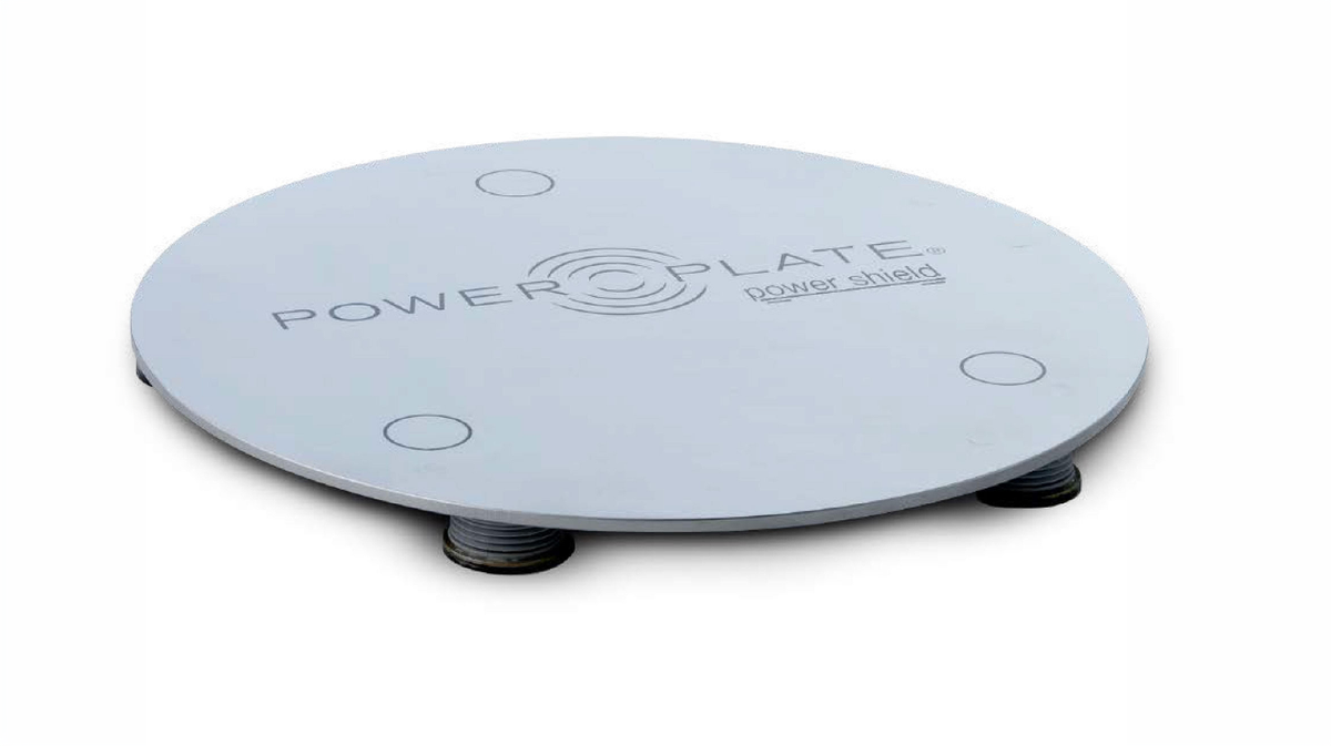 Power Plate my5 Power Shield vibration reduction platform accessory designed to reduce floor vibration and noise beneath Power Plate vibration training systems