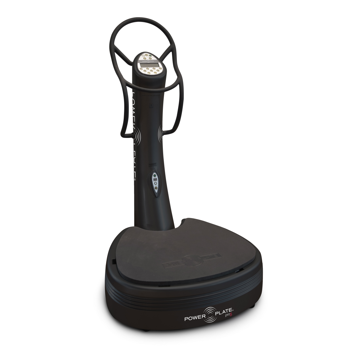 Front product view of Power Plate pro5 whole body vibration platform with control column
