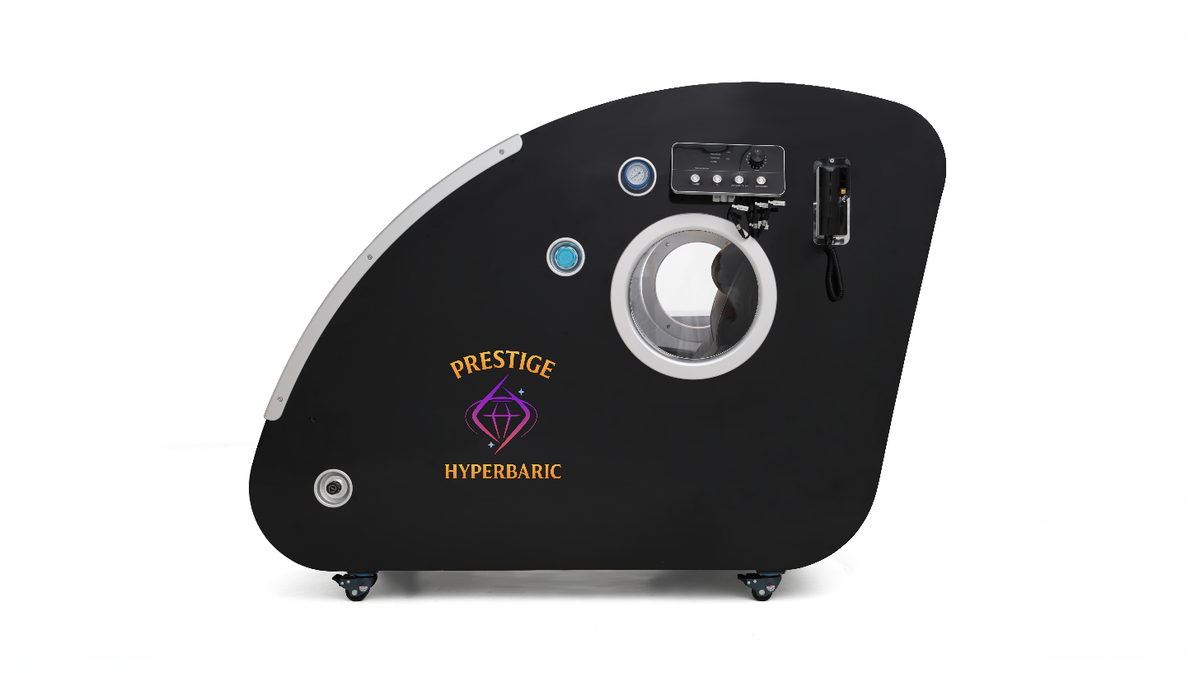Prestige Hyperbaric hard shell HBOT chamber control panel pressure gauge and communication system mounted on chamber exterior