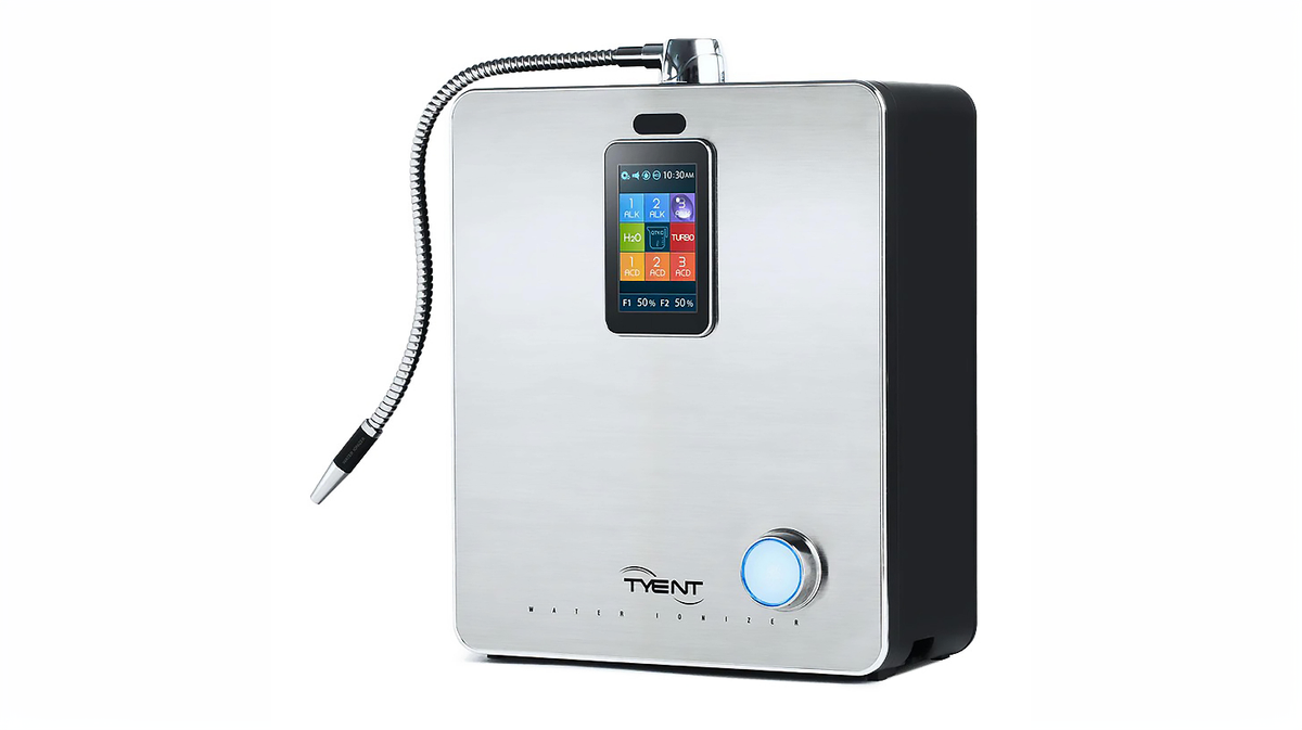 Tyent ACE-13 Turbo water ionizer countertop system front view with touchscreen display in clean studio setting