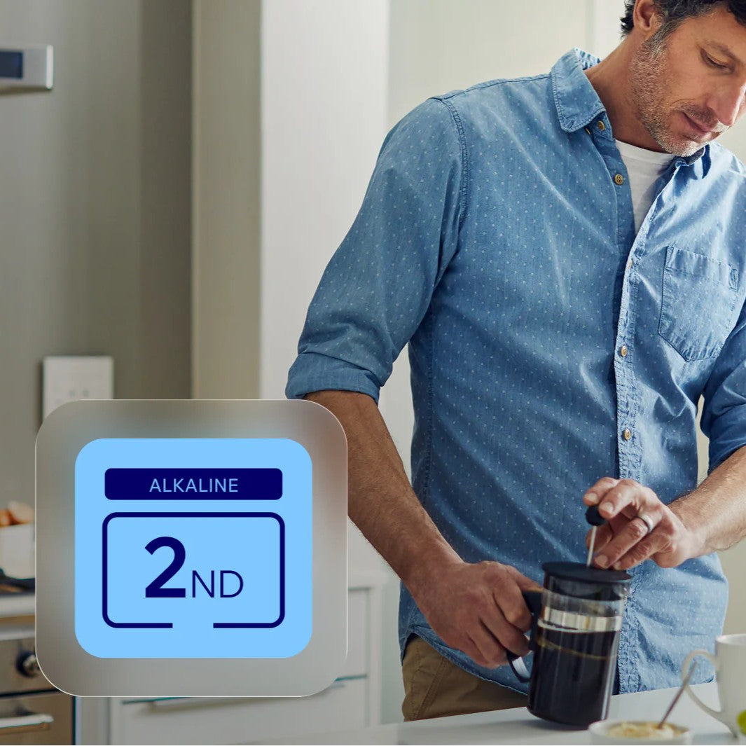 Tyent Edge 9000 Turbo water ionizer used for making coffee with alkaline water in home kitchen environment