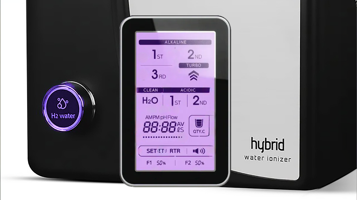 Tyent Alkaline H2 Hybrid water ionizer multiple pH levels display alkaline hydrogen acidic water modes interface