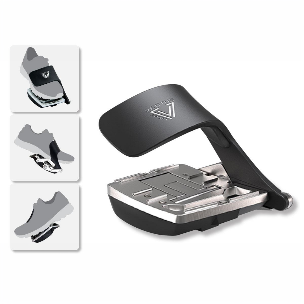 Vectus Fitness True Release cycling pedal system for Power Plate REV bike indoor bike with automatic safety release technology